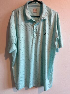 Callaway Men’s Light Mint Polo with Micro Triangle Print